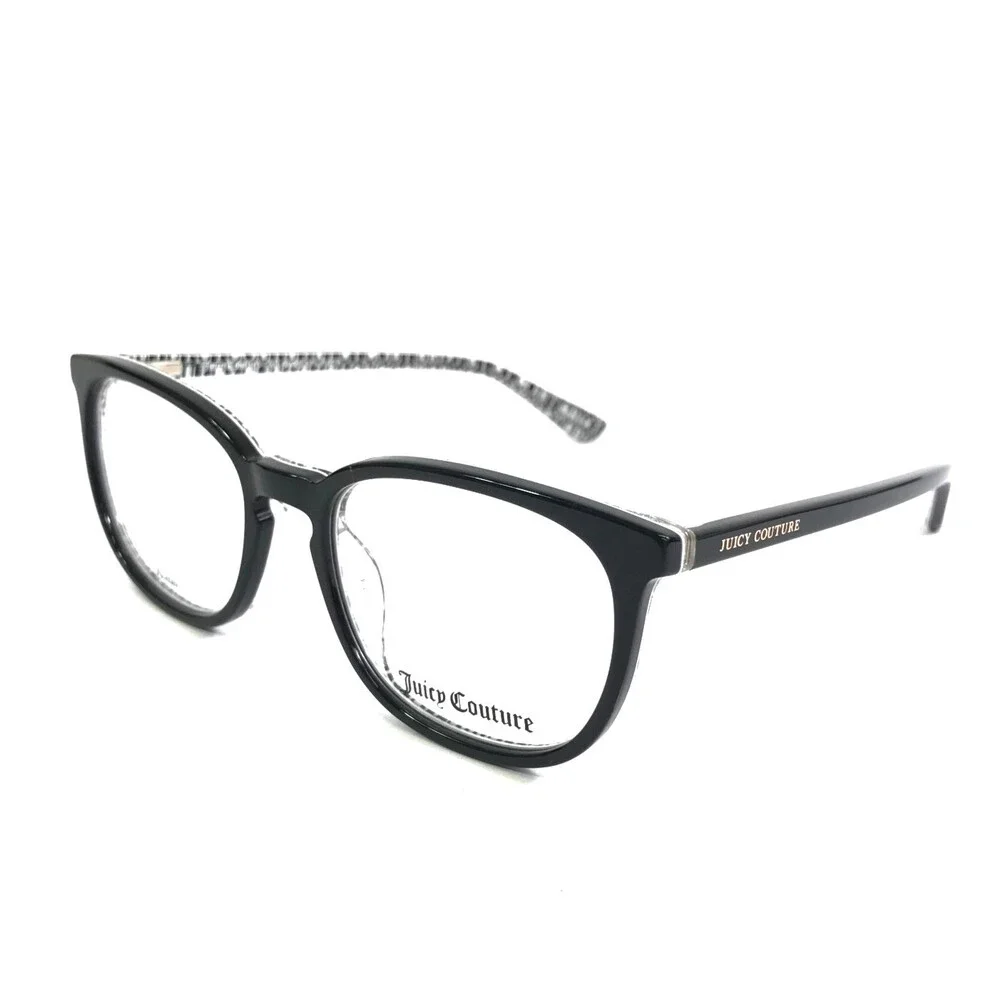 Juicy Couture Eyeglasses Frames JU310 807 Black White Cat Eye Full Rim 50-17-135